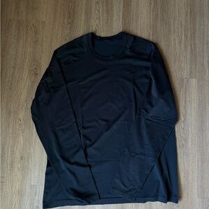 Mens Lululemon Black Long-Sleeve Crew Neck Shirt